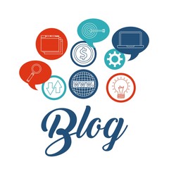 Media icon set. Blog concept. Vector graphic