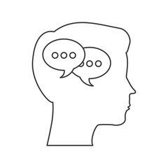 Human head and bubble icon. Blog concept. Vector graphic