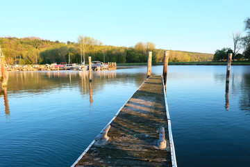 Obraz premium Marina on Lake Cayuga
