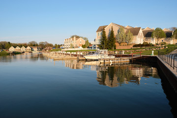 Fototapeta na wymiar Marina on Lake Huron at Port Austin