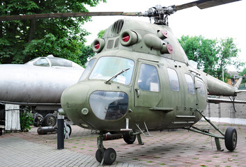 Fototapeta na wymiar military helicopter in airfield