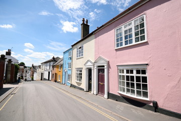 Colorful townhouses in Exeter, Devon