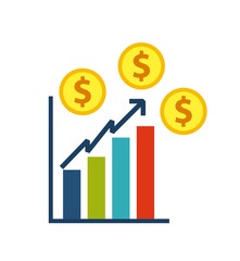 Bars and arrow design. Infographic concept. Vector graphic