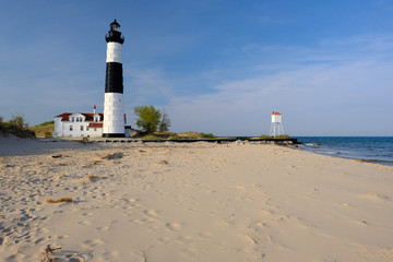 Big Sable Point Lighthouse in dunes, built in 1867