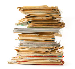 Stack of old books as background