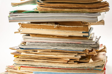 Stack of old books as background