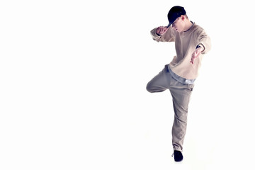stylish and cool breakdance style dancer posing