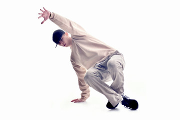stylish and cool breakdance style dancer posing
