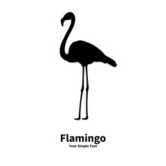 Vector illustration of a silhouette of a flamingo