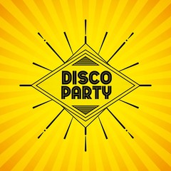 Text icon. Party and Disco design. Vector graphic