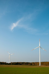 Fototapeta premium Wind turbines on the field