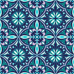 Vector seamless texture. Beautiful colored pattern for design and fashion with decorative elements