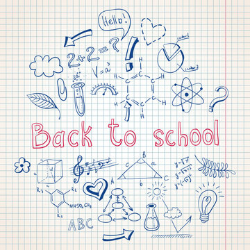 Education back to school doodle background