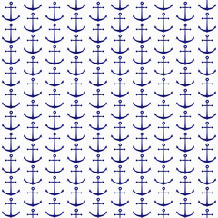 Navy Blue and White Nautical Anchor Repeat Background
