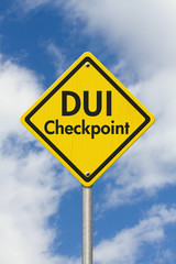 Yellow Warning DUI Checkpoint Highway Road Sign