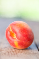 Peach. Ripe fruit. Useful food. Red. Juicy.