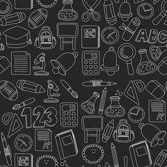 Vector doodle set of education symbols Back to school