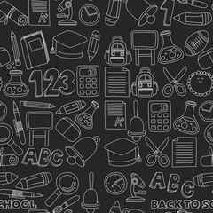 Vector doodle set of education symbols Back to school