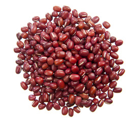 pile of azuki beans on white background