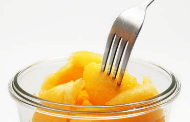 Cantaloupe health benefits isolated white background
