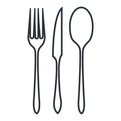 Cutlery in black and white isolated icon design, vector illustration graphic.