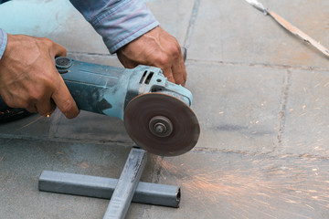 close up cutting steel
