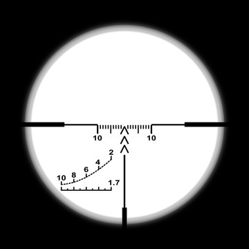 Sniper scope on white background.