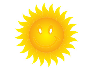 Symbol of the sun on a white background