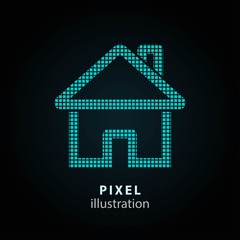 Home - pixel illustration.