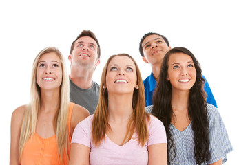 Teens: Group of Teens All Looking Up