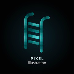 Ladder - pixel illustration.