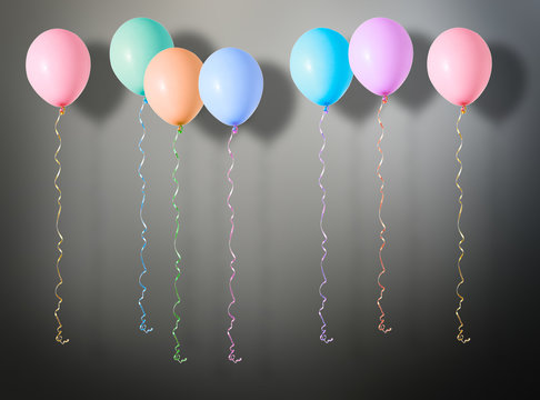 Multicoloured air flying balloons