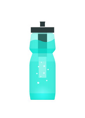 Water filtration bottle illustration for sport and travel, concept of portable filtering technology, purification device tool, filter cup, modern flat icon design isolated on white