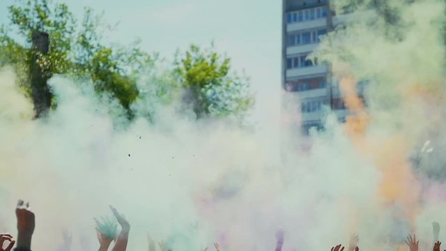 Celebration of Holi festival 
