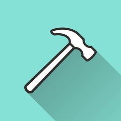Hammer vector icon.