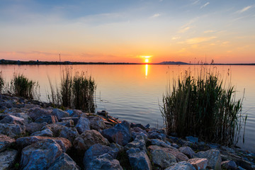 sunet over lake