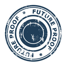 Future proof business concept rubber stamp