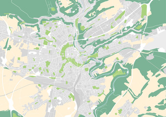 vector city map of Luxemburg