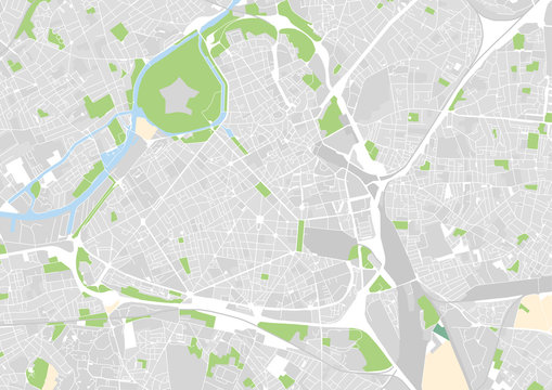 vector city map of Lille, France