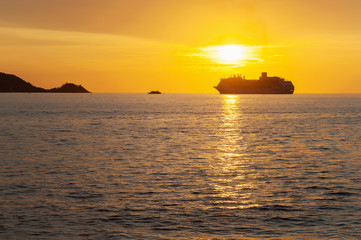 Dramatic sea and transport boat