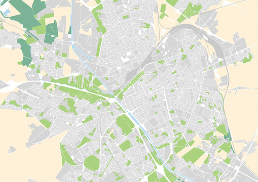 vector city map of Reims, France