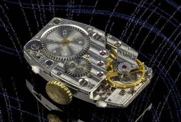 The mechanism of old clock.
