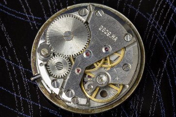 The mechanism of old clock.