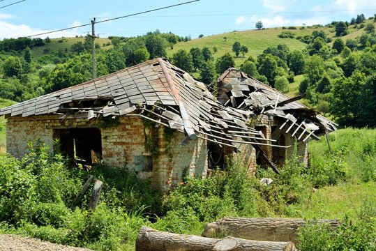 A house destroyed by forces of nature