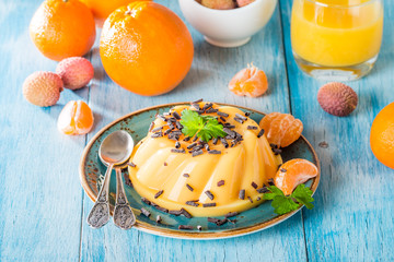 mango orange pudding 