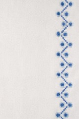 Folk embroidery pattern for background or cover, national ornament on textile.