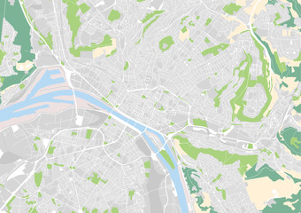 Obraz premium wektorowa mapa miasta Rouen, Francja