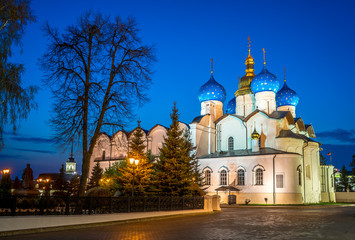Fototapeta na wymiar Cathedral of the Annunciation in Kazan Kremlin at sunset