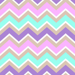 chevron turquoise white purple pink cream color seamless pattern