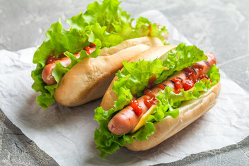 Hotdog with big sausage